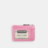 CI185-Mini Skinny Id Case In Signature Canvas-LH/Vivid Pink