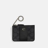 CI185-Mini Skinny Id Case In Signature Canvas-MW/Charcoal/Black