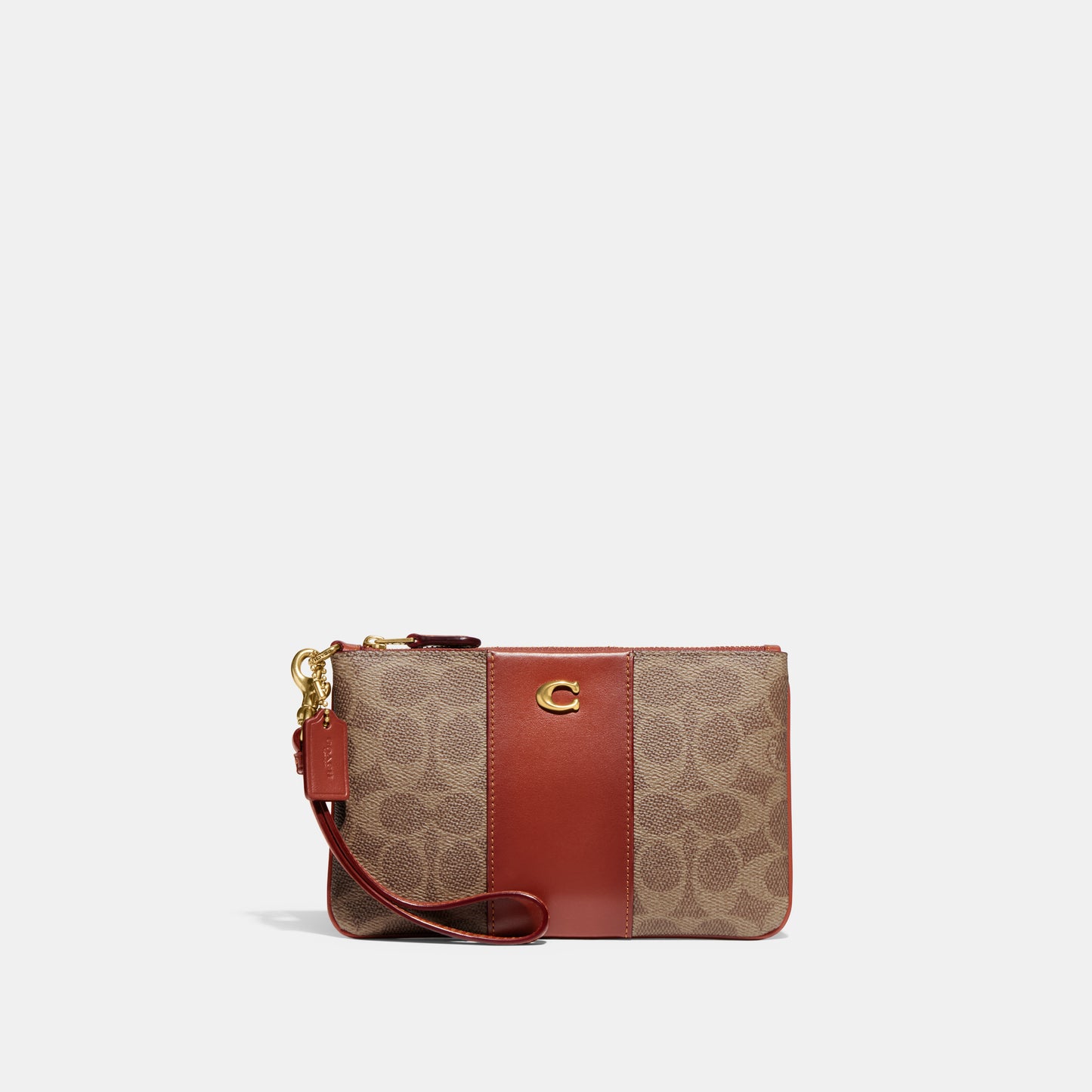 CI189-Small Wristlet In Signature Canvas-B4/Tan Rust