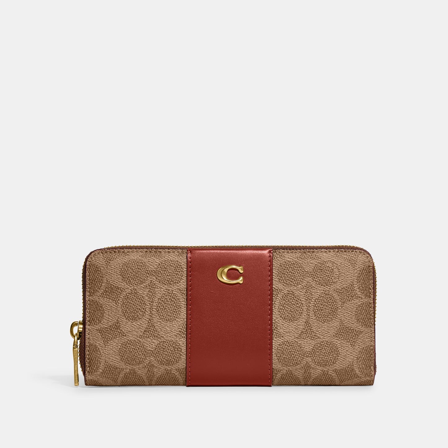 Slim Accordion Zip Wallet In Signature Canvas