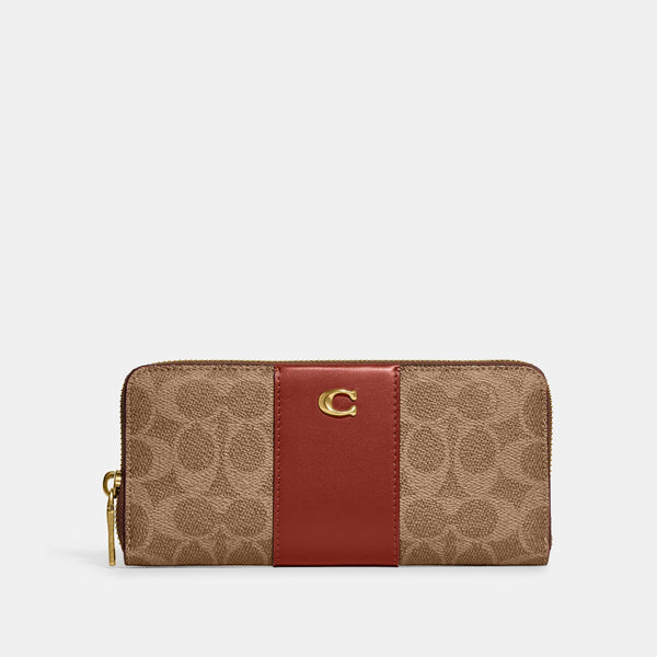 Slim Accordion Zip Wallet In Signature Canvas