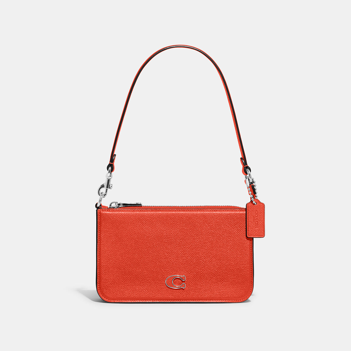 CJ797-Pouch Bag With Signature Canvas Interior-Sun Orange
