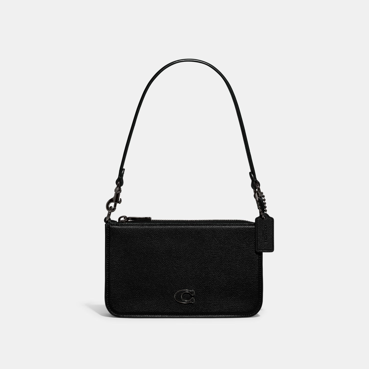 CJ797-Pouch Bag With Signature Canvas Interior-Black