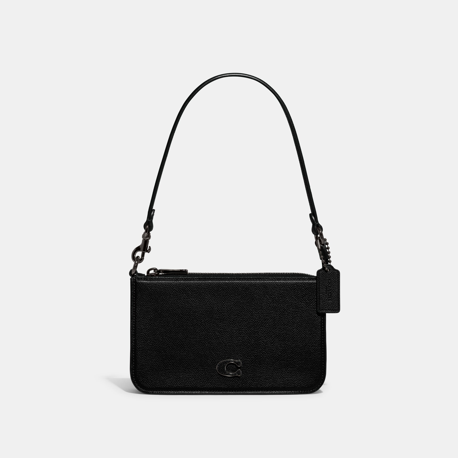 CJ797-Pouch Bag With Signature Canvas Interior-Black