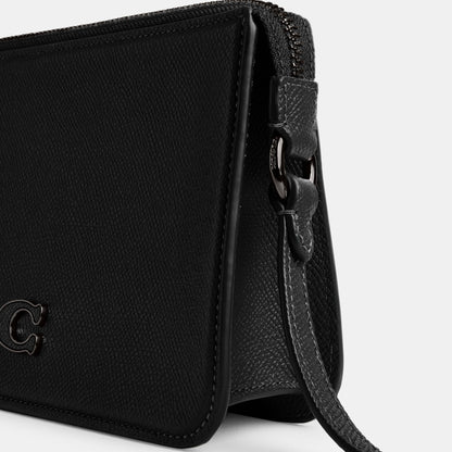 CJ797-Pouch Bag With Signature Canvas Interior-Black