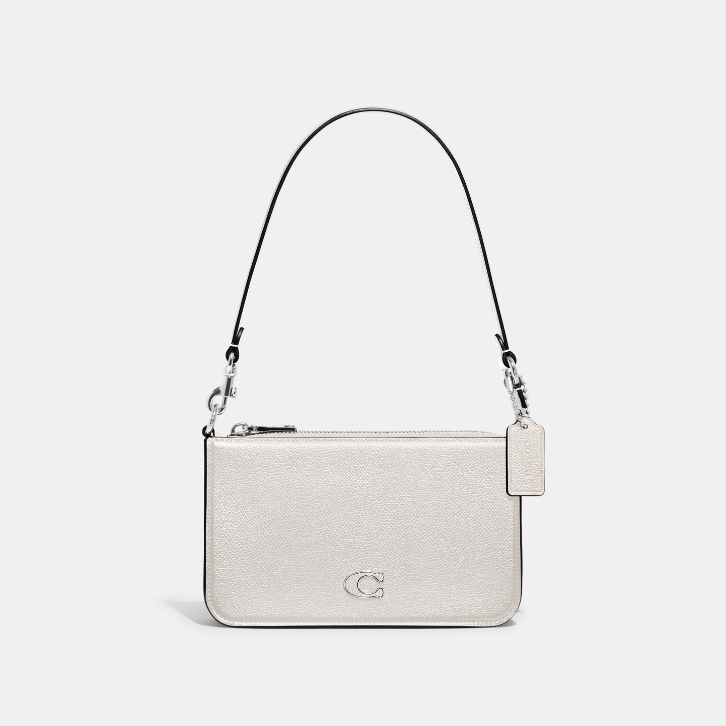 CJ797-Pouch Bag With Signature Canvas Interior-Chalk