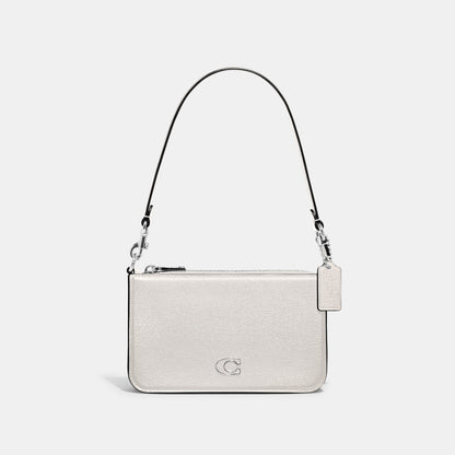 CJ797-Pouch Bag With Signature Canvas Interior-Chalk