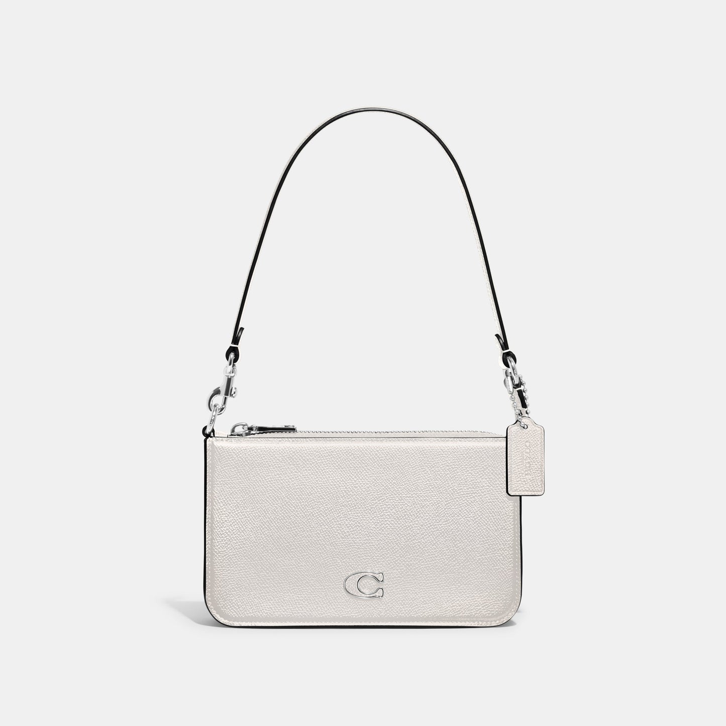 cj797-Pouch Bag With Signature Canvas Interior-Chalk