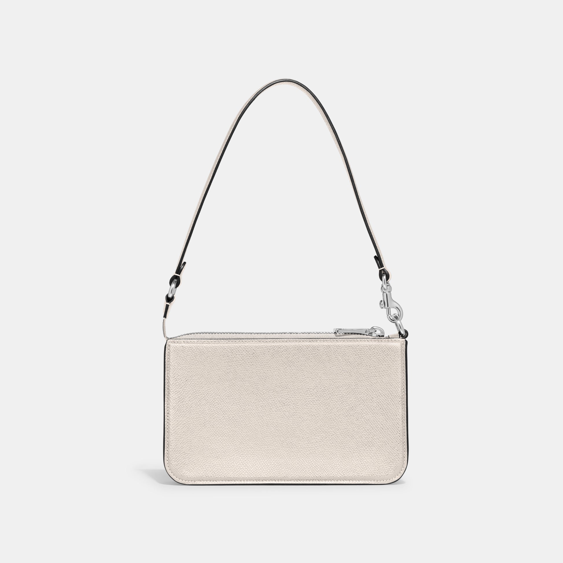 CJ797-Pouch Bag With Signature Canvas Interior-Chalk
