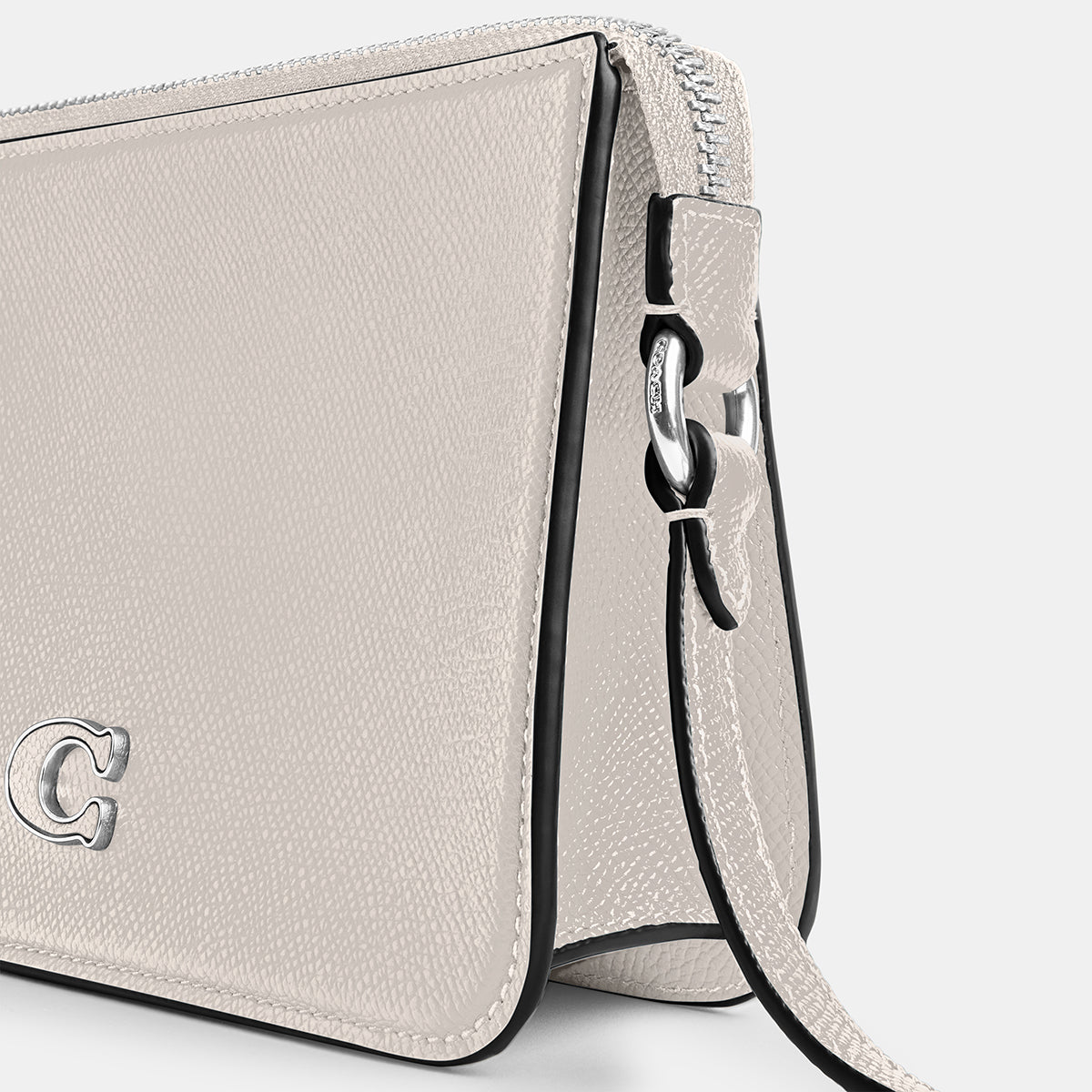 CJ797-Pouch Bag With Signature Canvas Interior-Chalk