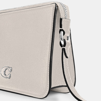 CJ797-Pouch Bag With Signature Canvas Interior-Chalk