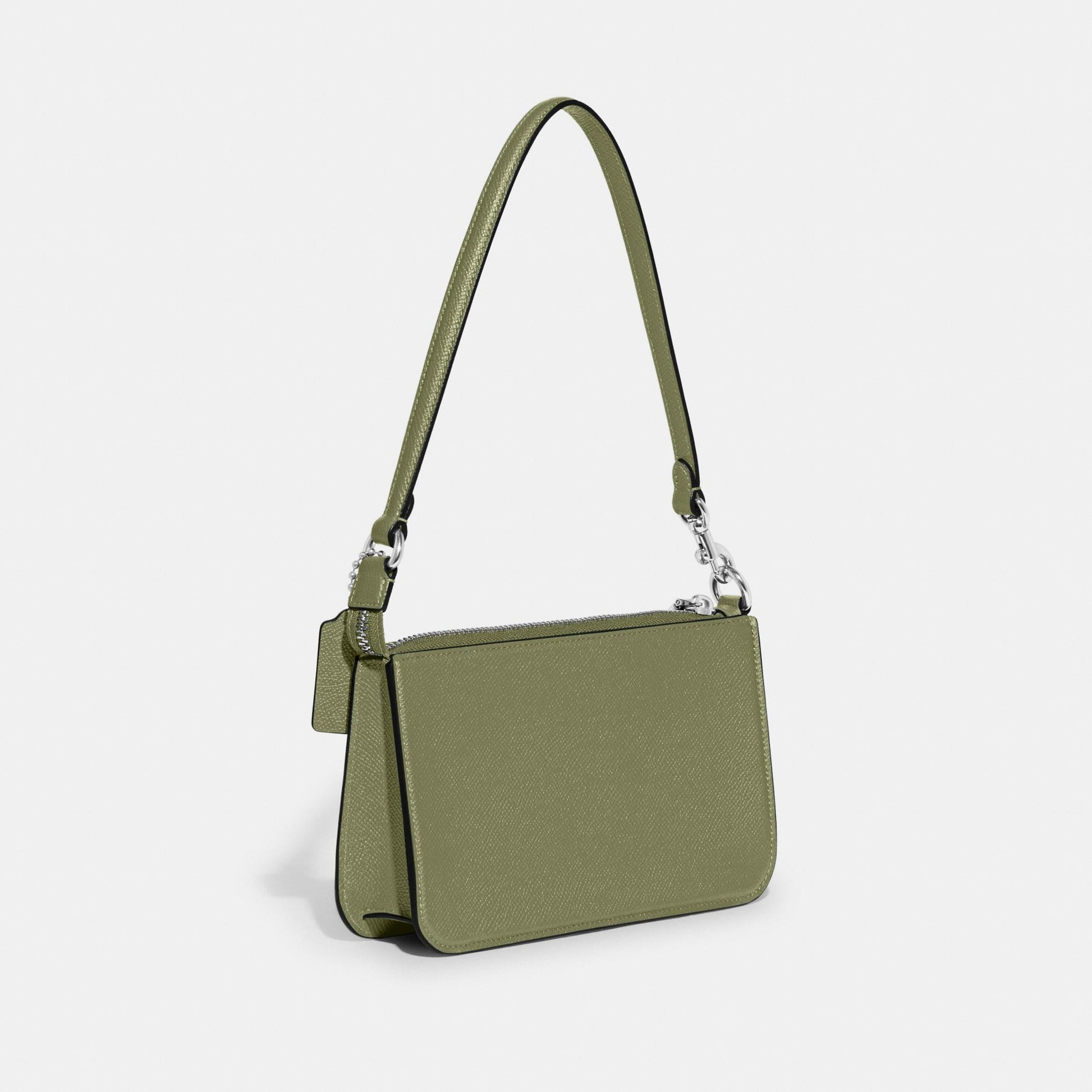 CJ797-Pouch Bag With Signature Canvas Interior-Moss