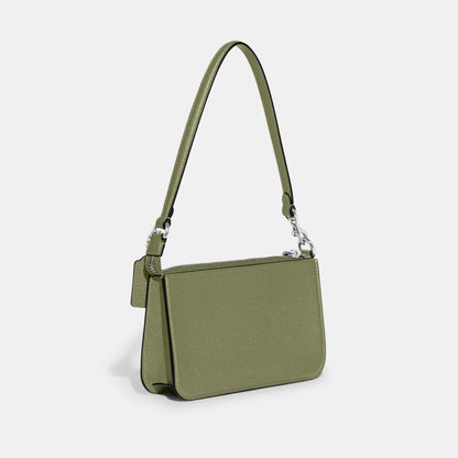 CJ797-Pouch Bag With Signature Canvas Interior-Moss