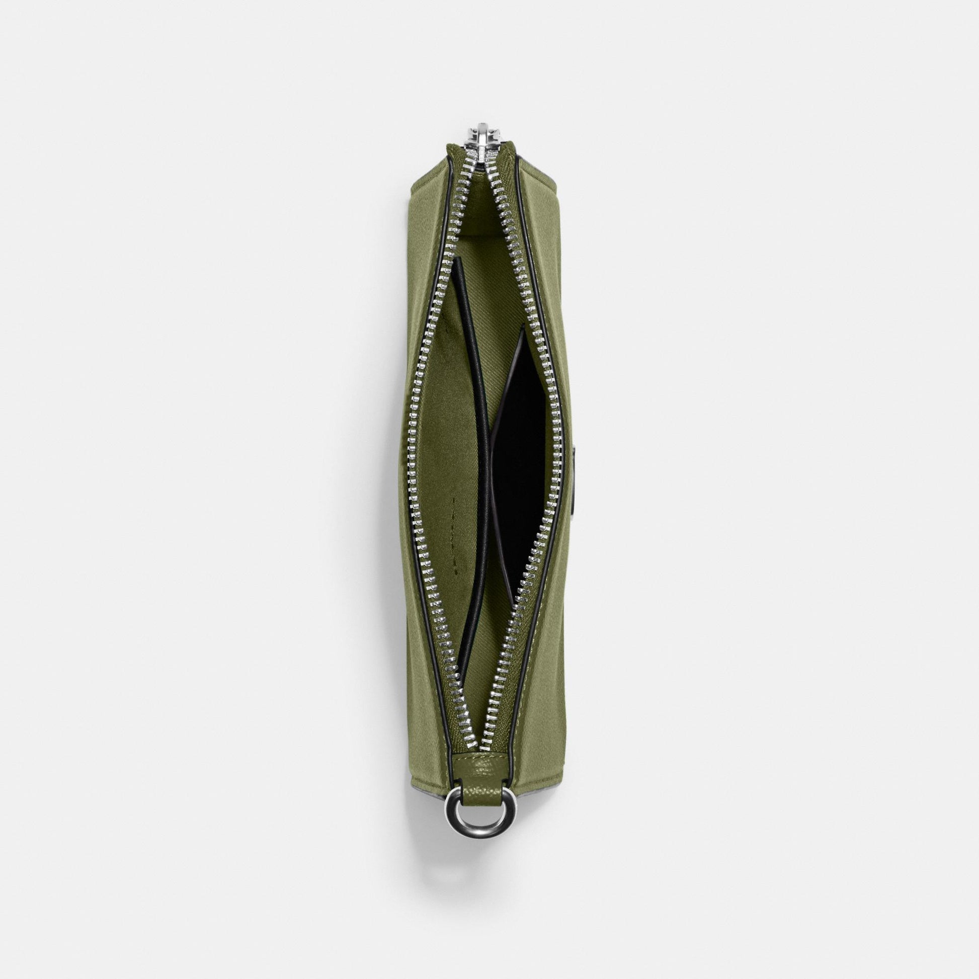 CJ797-Pouch Bag With Signature Canvas Interior-Moss
