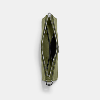 CJ797-Pouch Bag With Signature Canvas Interior-Moss