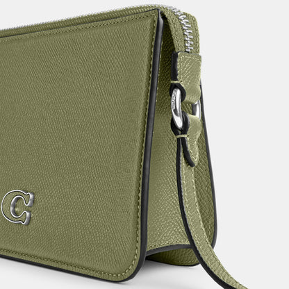 CJ797-Pouch Bag With Signature Canvas Interior-Moss