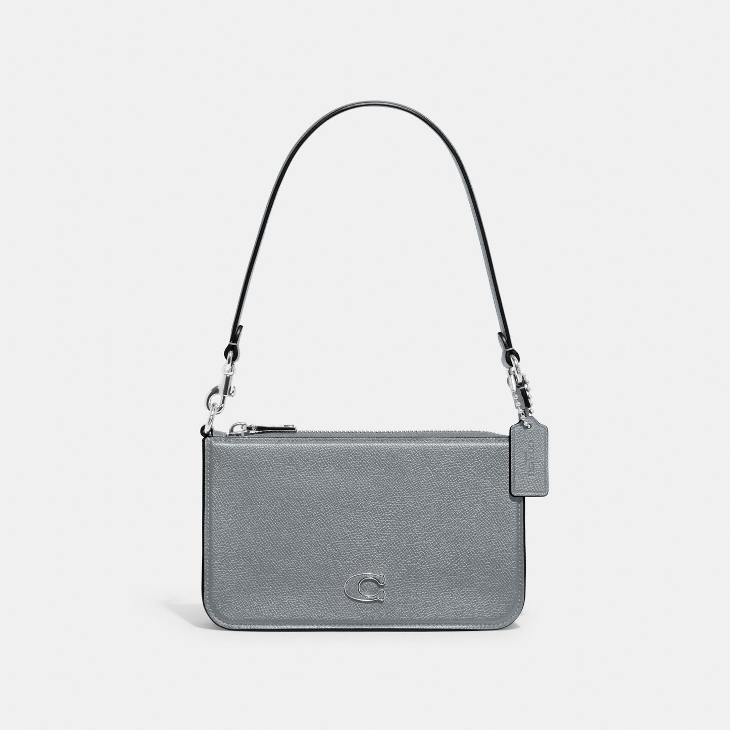 CJ797-Pouch Bag With Signature Canvas Interior-Grey Blue