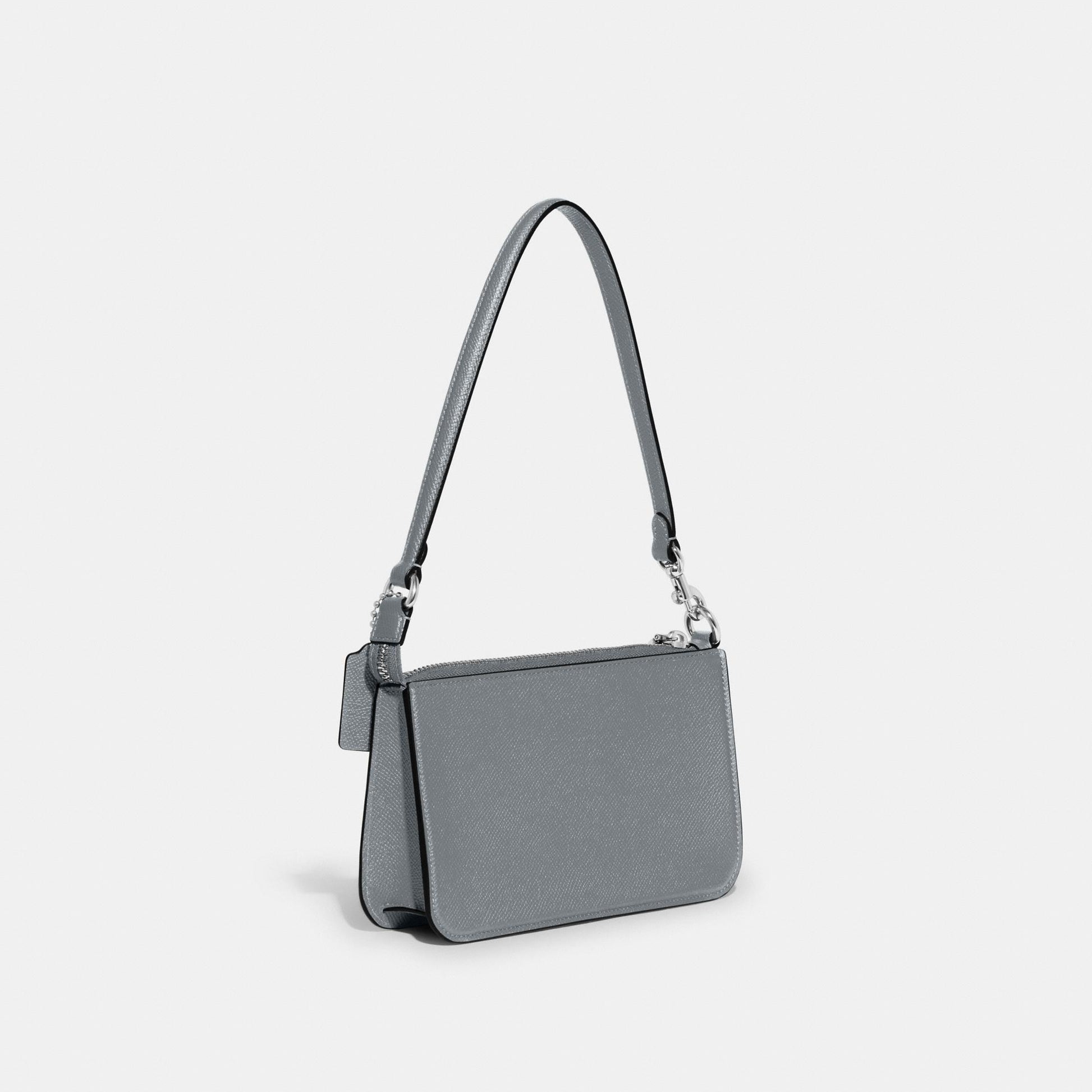 CJ797-Pouch Bag With Signature Canvas Interior-Grey Blue