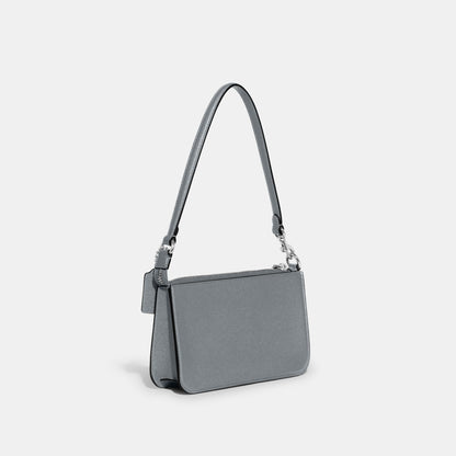 CJ797-Pouch Bag With Signature Canvas Interior-Grey Blue