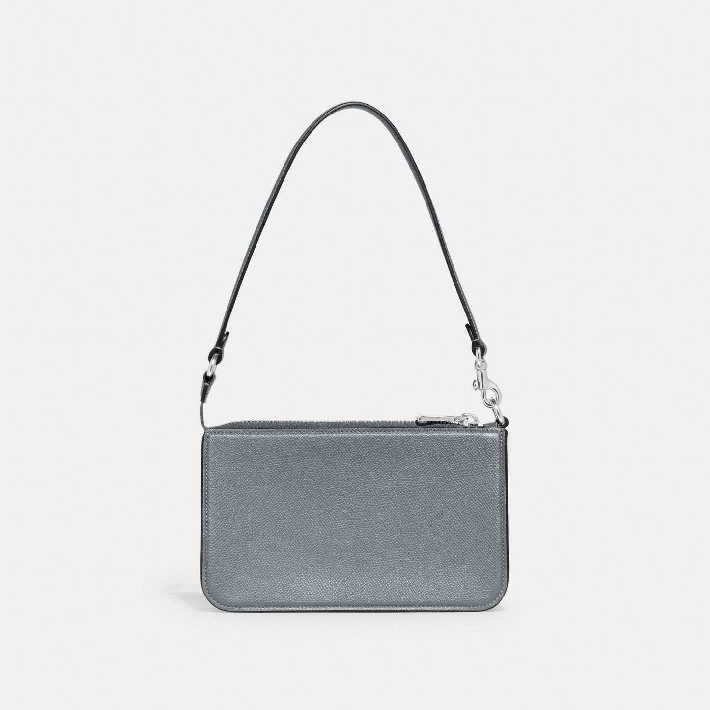 CJ797-Pouch Bag With Signature Canvas Interior-Grey Blue