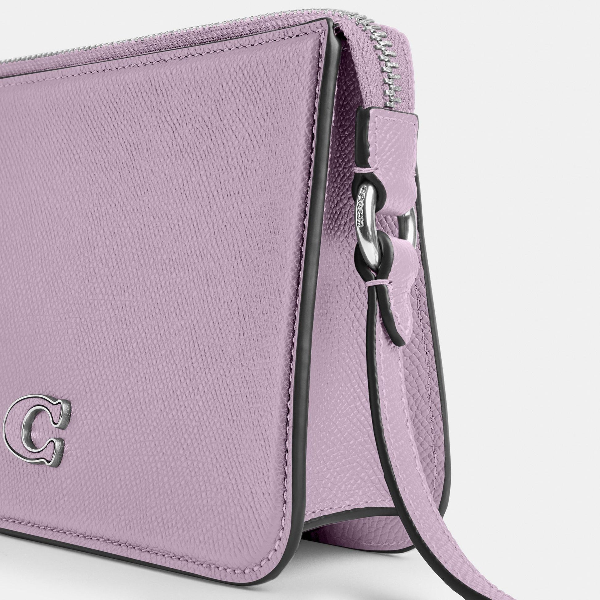CJ797-Pouch Bag With Signature Canvas Interior-Soft Purple