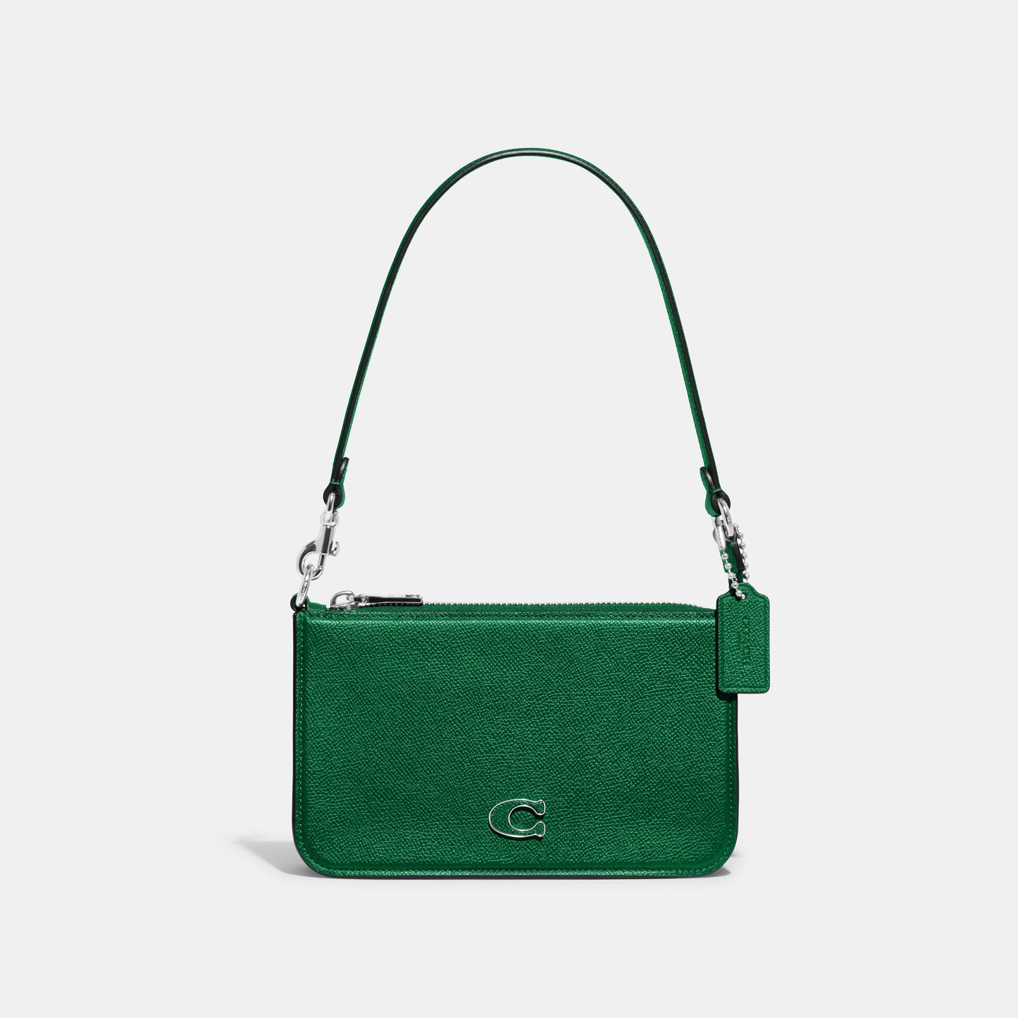 CJ797-Pouch Bag With Signature Canvas Interior-Green