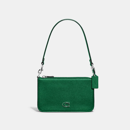 CJ797-Pouch Bag With Signature Canvas Interior-Green