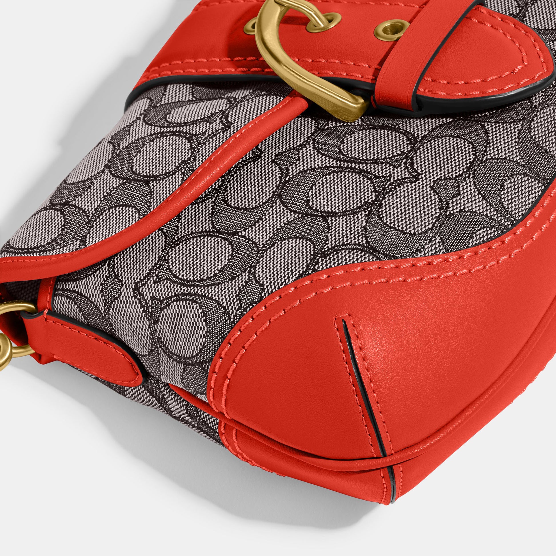 CJ814-Soho Bag In Signature Jacquard-B4/SUN ORANGE