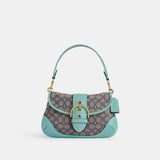 CJ814-Soho Bag In Signature Jacquard-B4/Faded Blue