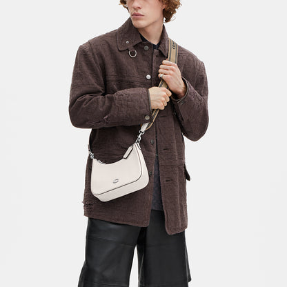 CJ842-Hobo Crossbody With Signature Canvas-Chalk