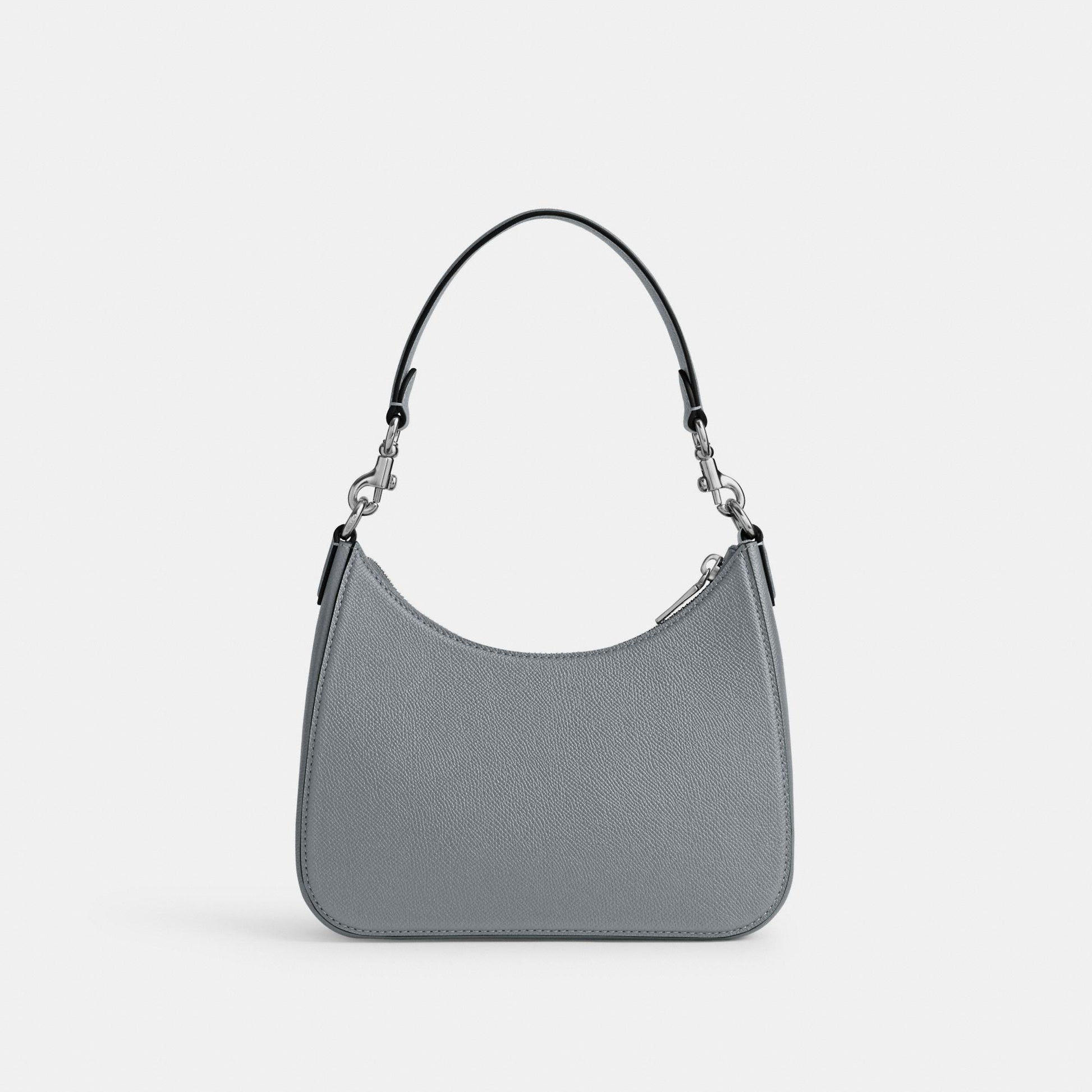 CJ842-Hobo Crossbody With Signature Canvas-Grey Blue