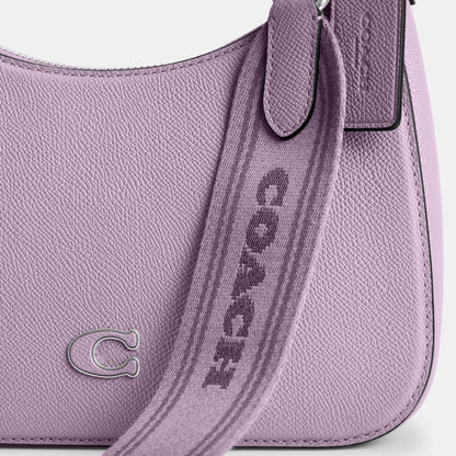 CJ842-Hobo Crossbody With Signature Canvas-Soft Purple