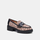 CL371-Leah Loafer In Signature Jacquard-Cocoa/Black