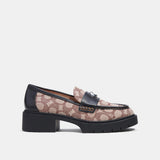 CL371-Leah Loafer In Signature Jacquard-Cocoa/Black