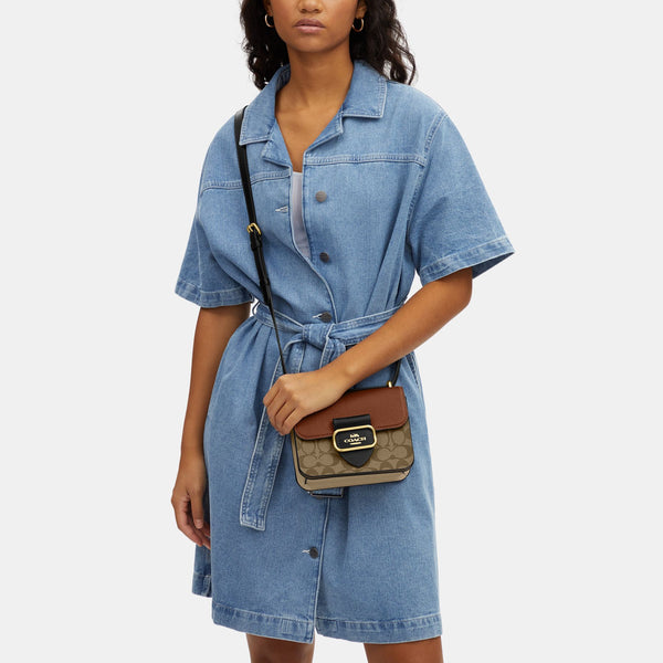 Morgan Square Crossbody Bag In Colorblock Signature Canvas