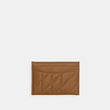 cm434-Essential Card Case With Pillow Quilting-B4/Honey Brown