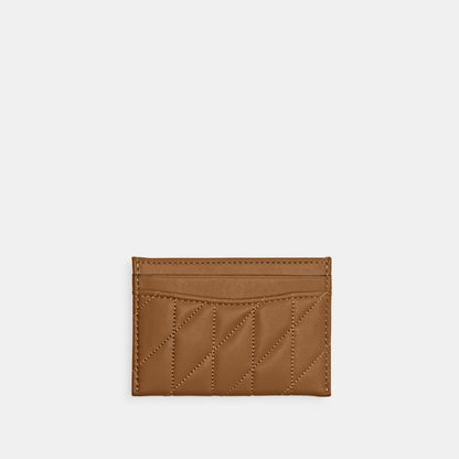 CM434-Essential Card Case With Pillow Quilting-B4/Honey Brown