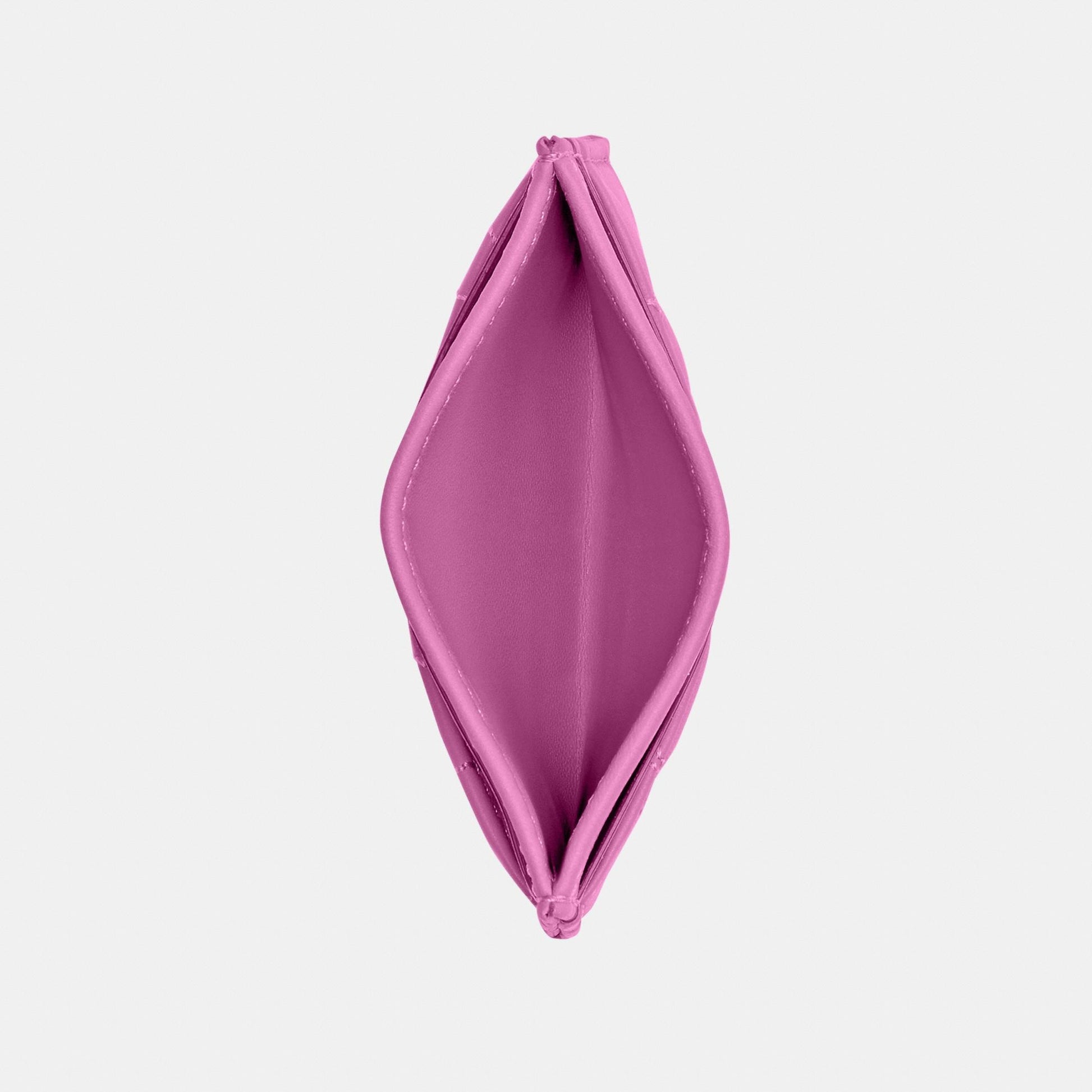 CM434-Essential Card Case with Pillow Quilting-Lh/Fuchsia.