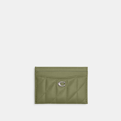 CM434-Essential Card Case with Pillow Quilting-Lh/Moss