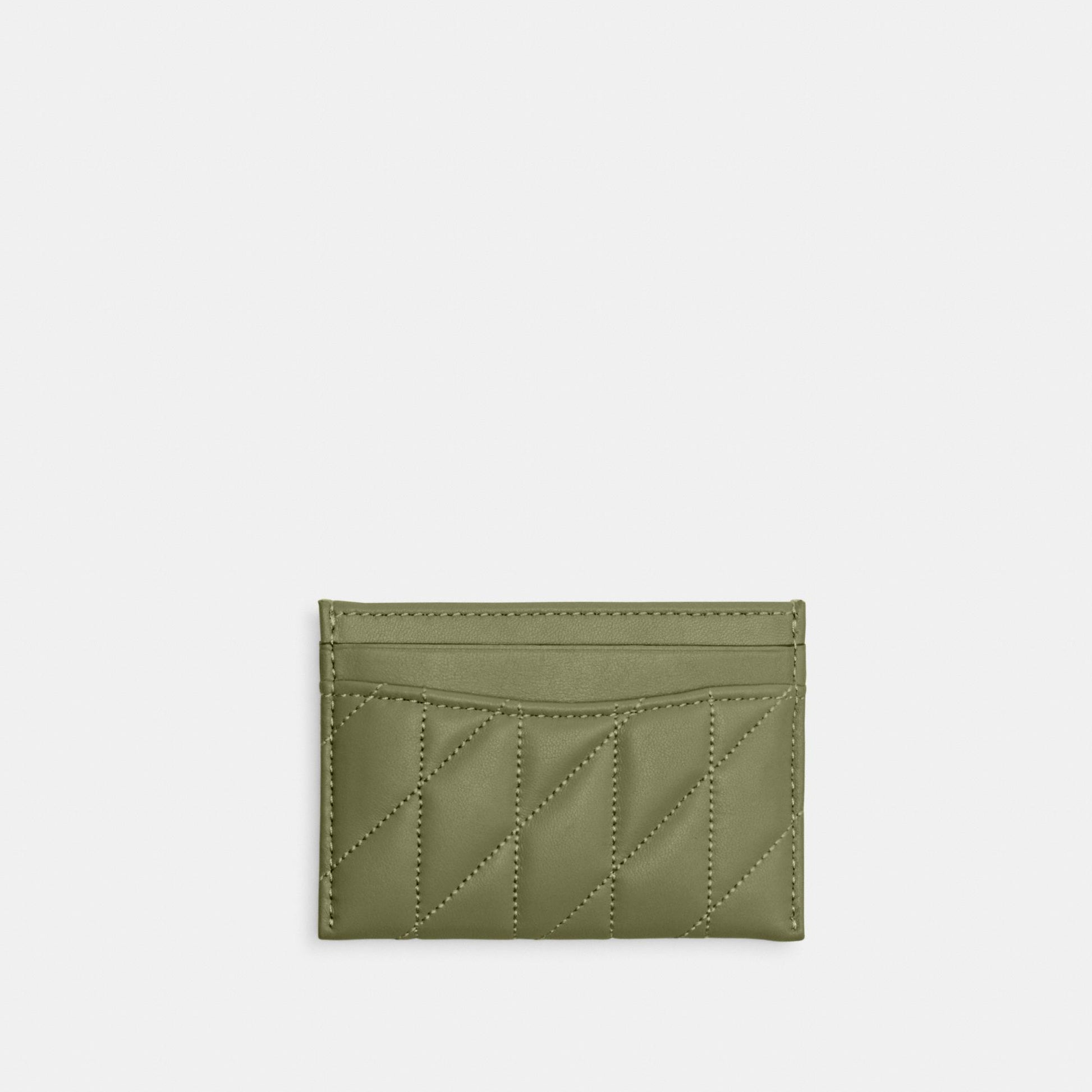 CM434-Essential Card Case With Pillow Quilting-Lh/Moss