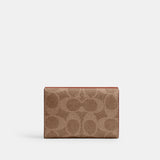 cm438-Mini Trifold Wallet In Signature Canvas-B4/Tan Caramel