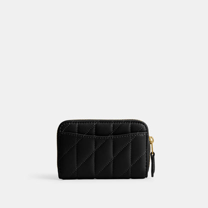 CM505-Small Zip Around Card Case With Pillow Quilting-B4/Black
