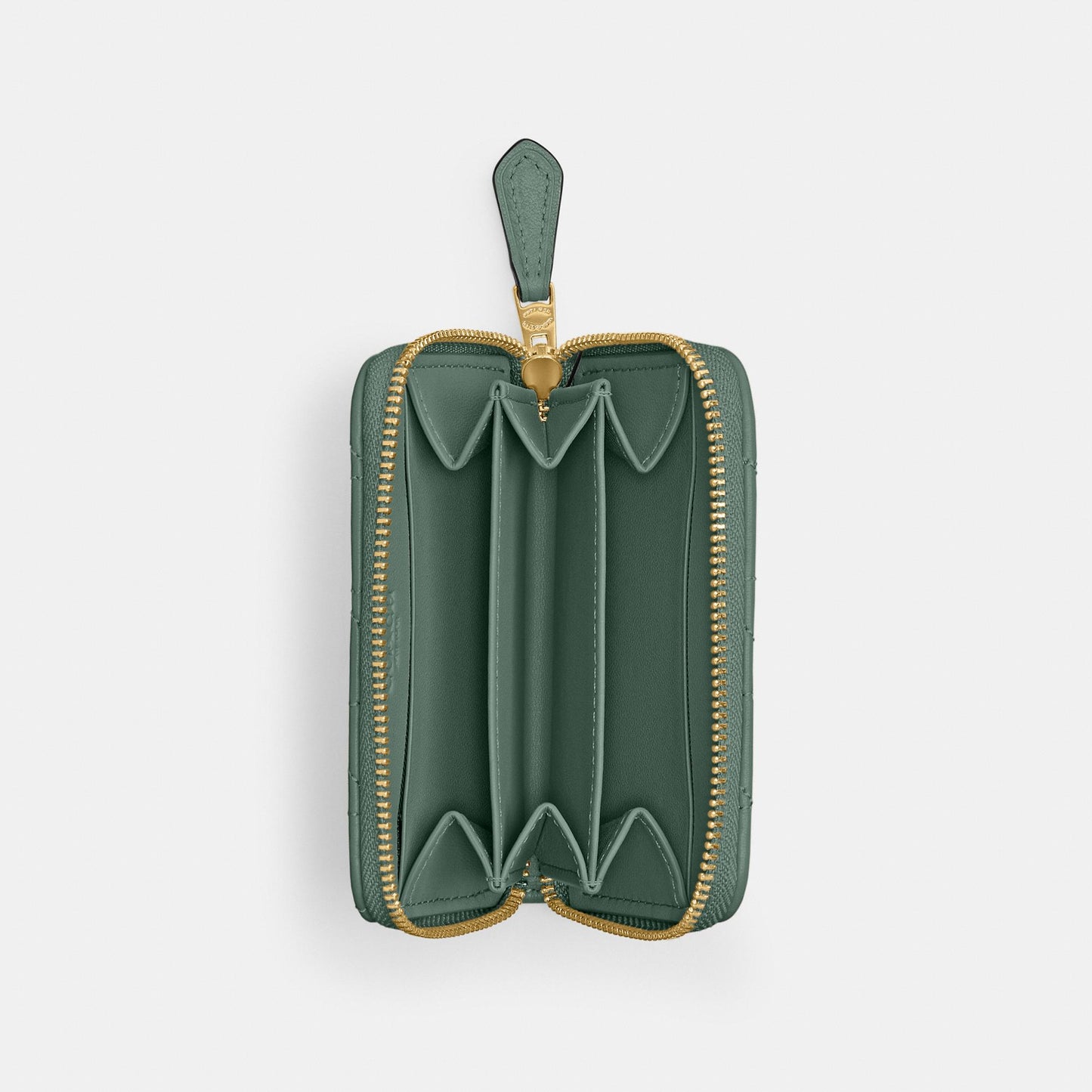 CM505-Small Zip Around Card Case with Pillow Quilting-B4/Sage