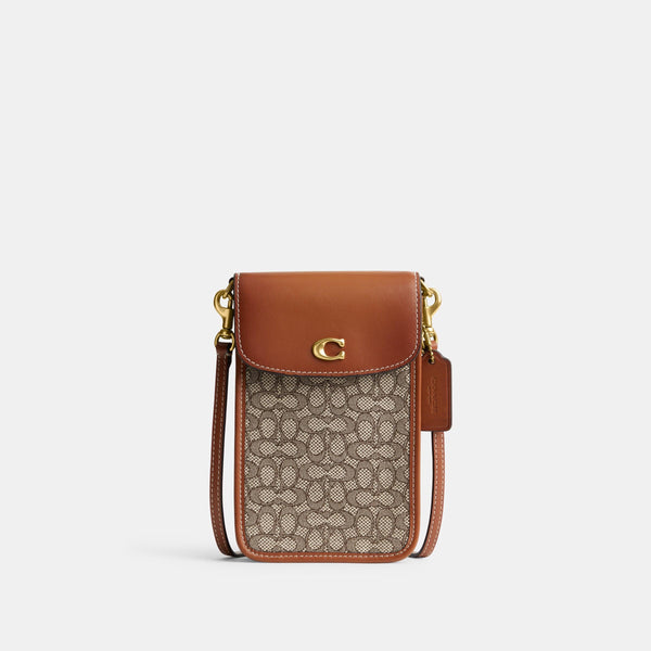 Phone Crossbody In Micro Signature Jacquard