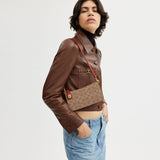 CM568-Penn Shoulder Bag In Signature Canvas-B4/Tan Rust