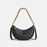 CM584-Mira Shoulder Bag With Horse And Carriage Print-B4/Truffle Black