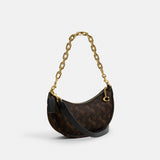 CM584-Mira Shoulder Bag With Horse And Carriage Print-B4/Truffle Black