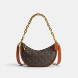 CM584-Mira Shoulder Bag With Horse And Carriage Print-B4/Truffle Burnished Amber