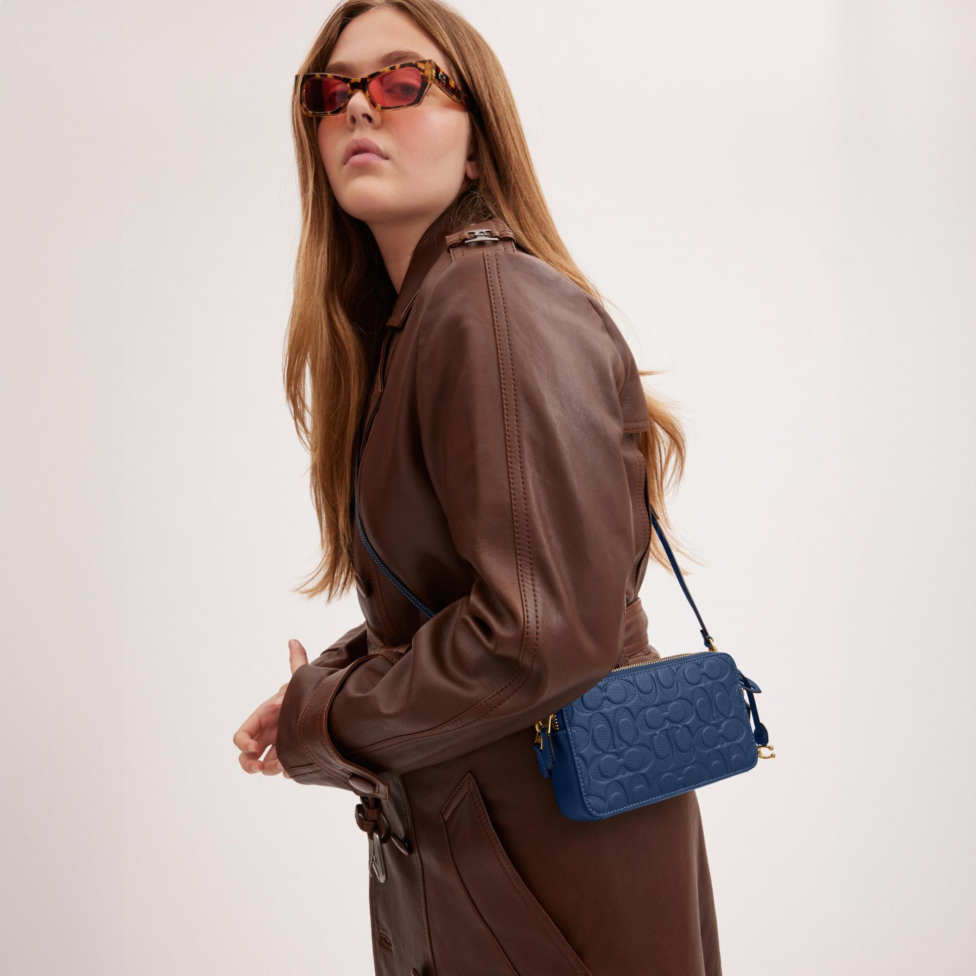 CN052-Kira Crossbody In Signature Leather-B4/Deep Blue