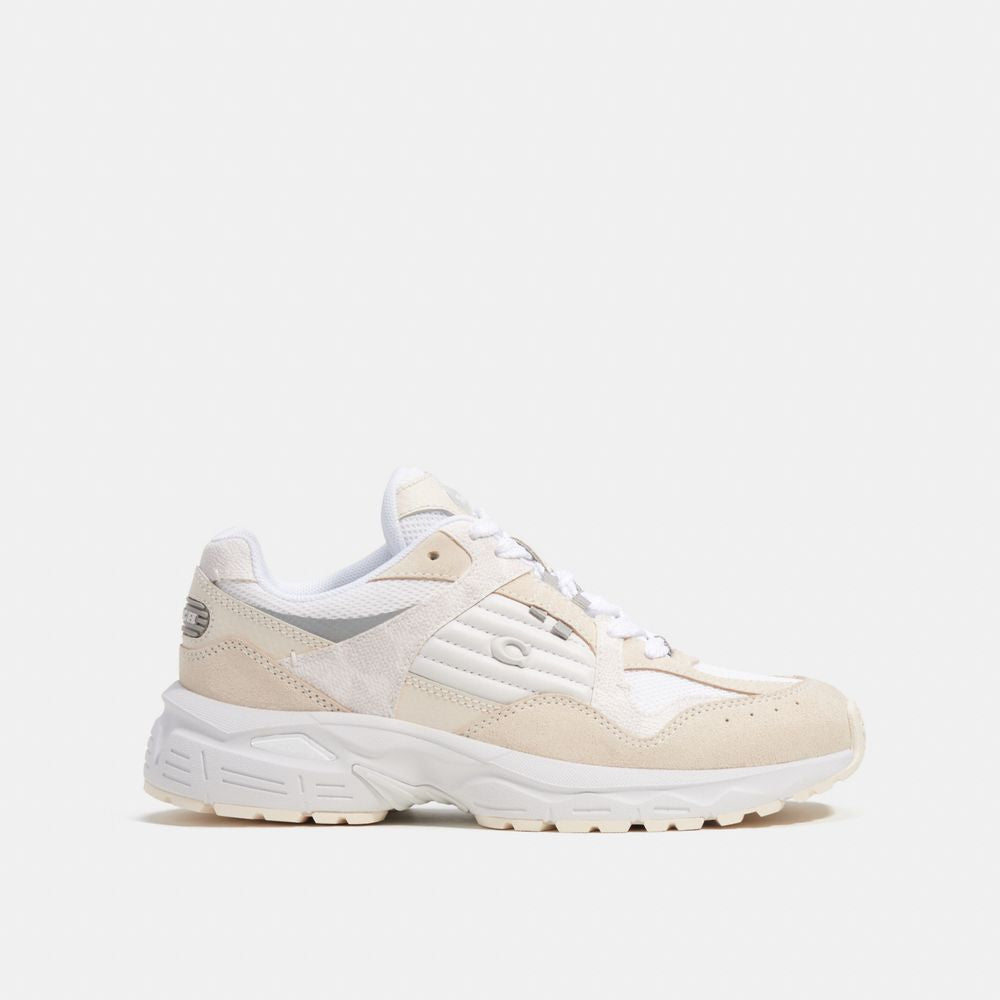 cn342-C301 Sneaker With Signature Canvas-Chalk/White